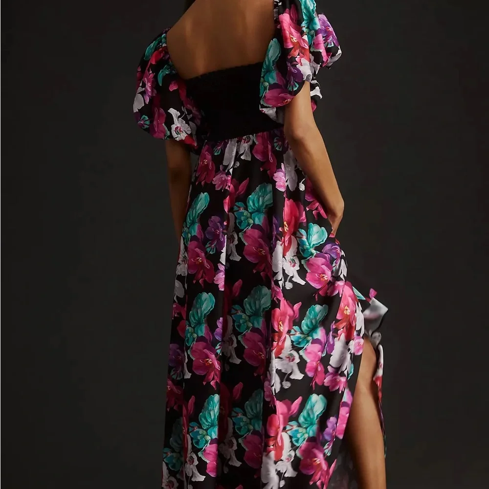 Anthropologie Delfi Puff-Sleeve Floral Printed Maxi Dress - Picture 7 of 16